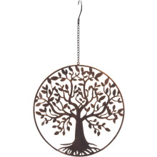 Tree of Life 16cm Metal Hanging Decoration - Bronze Effect Garden Plaque