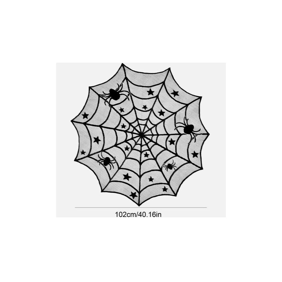 Spiders Web Round Tablecloth Halloween Decoration Haunted House Party