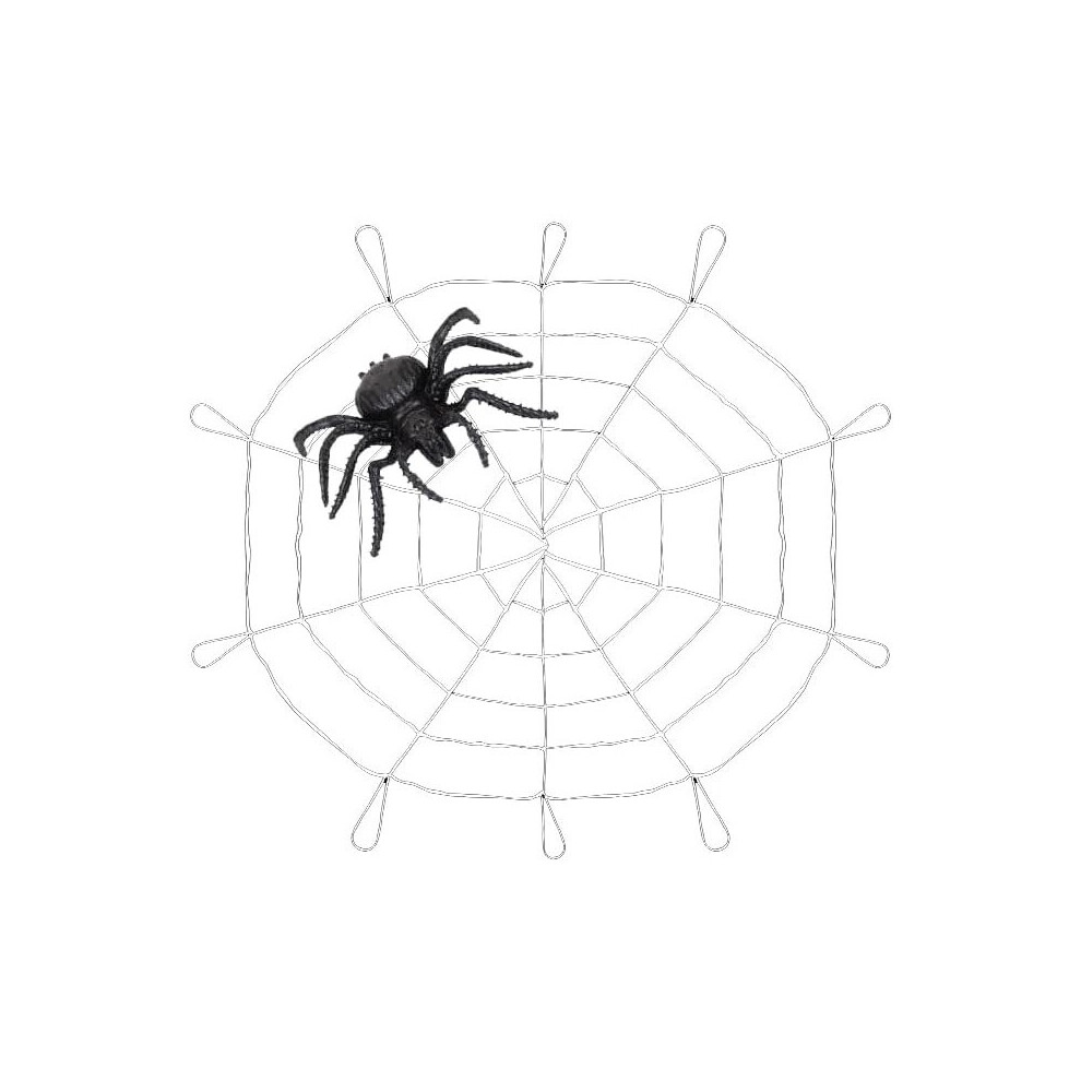Pms International Halloween Giant Spider Web With Spider Spooky Haunted House Decoration