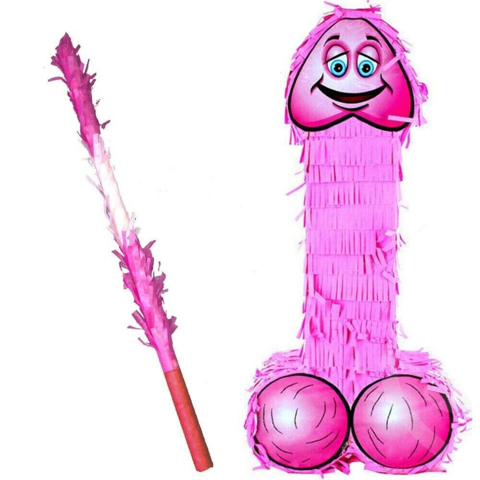 Quickdraw Penis Willy Pinata & Stick Hen Night Stag Do Party Novelty Adult Game Pink