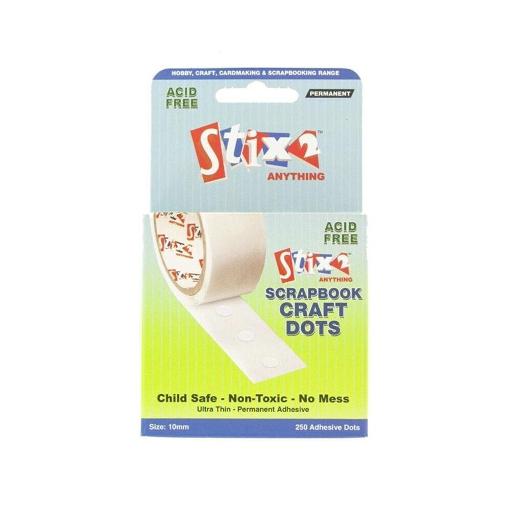250 Scrapbook Craft Dots Permanent 10mm Ultra Thin Sticky Glue Adhesive