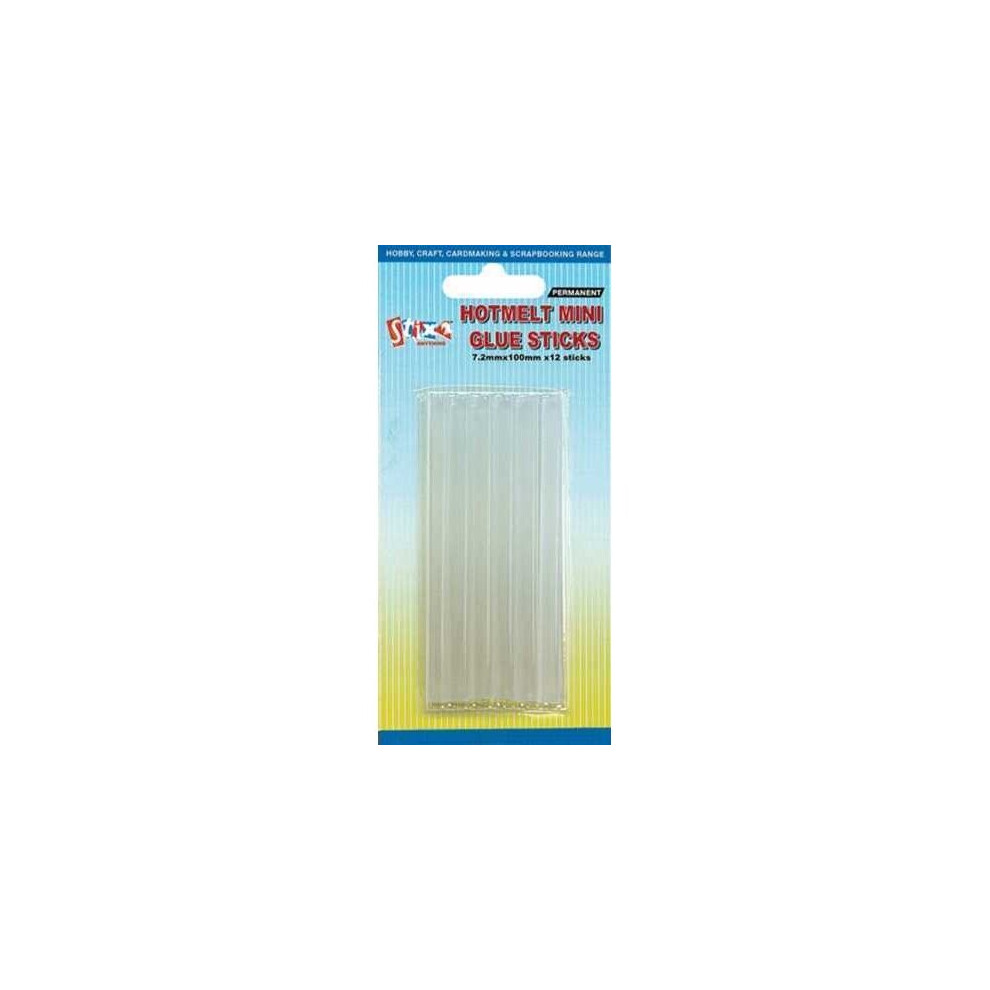 12 Glue Gun Sticks 7.2mm X 100mm Clear Craft Permanent Adhesive Hot Melt