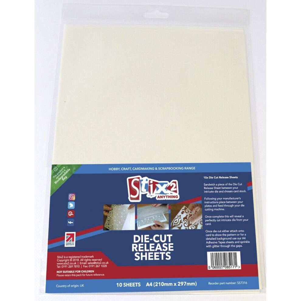 Pack 10 A4 Die Cut Release Sheets Craft For Cutting Machine Scrapbooking Stix2
