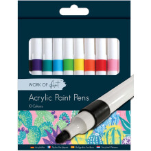 10pk Acrylic Paint Pens Assorted Bright Colours Art Drawing Marker Pen For Painting