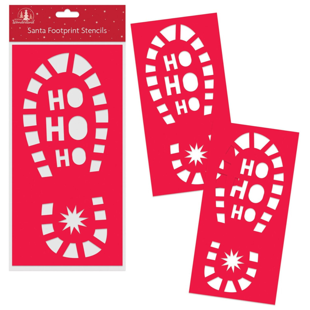 Santa Claus Father Christmas Boot Footprint Feet Reusable Template Stencil