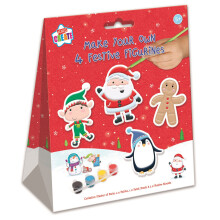 Make & Paint Your Own Christmas Plaster Figures Santa Elf Childrens Craft Kit