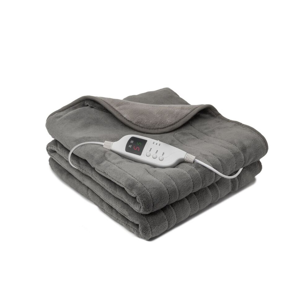 Daewoo Dreamz Grey Electric Heated Throw Over Blanket 2 Tone Soft 1.6x1.2m Large-image-OPC-PFYSJVF-NEW