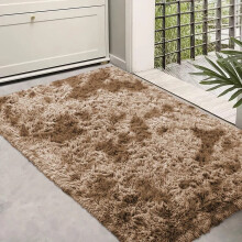 (Tye Dye Beige, 60 x 110 cm (1ft 9'' x 3ft 6'')-- (Large Doormat/Bath Bathroom Mat)) Non Slip Shaggy Rugs For Living Room Carpet Runner