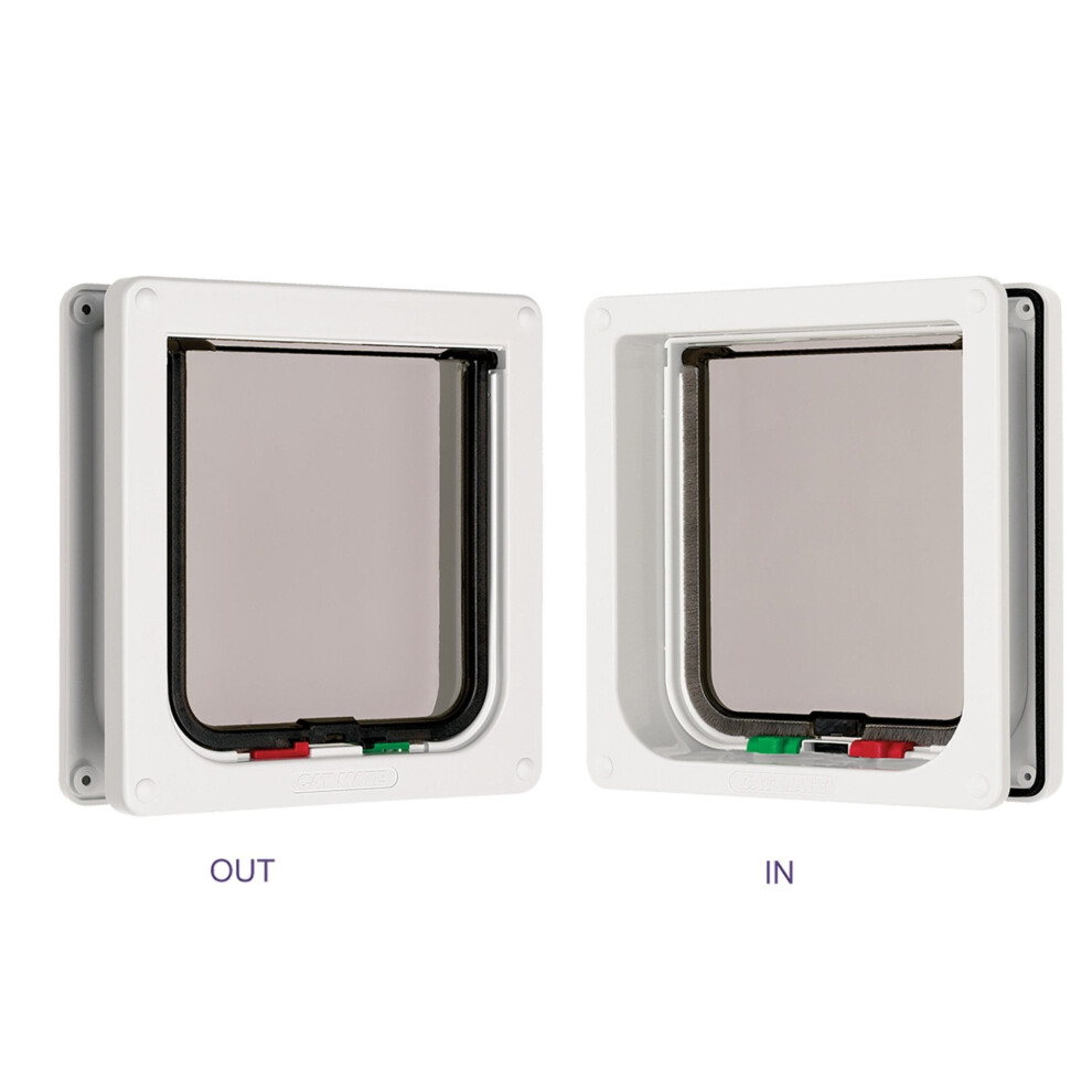 Pet Mate Cat Mate 4 Way Locking Cat Flap 235W White