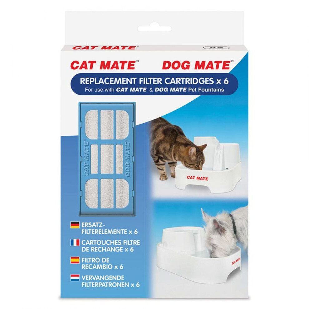 Cat Mate Dog Mate Replacement Filter Cartridges x6 389