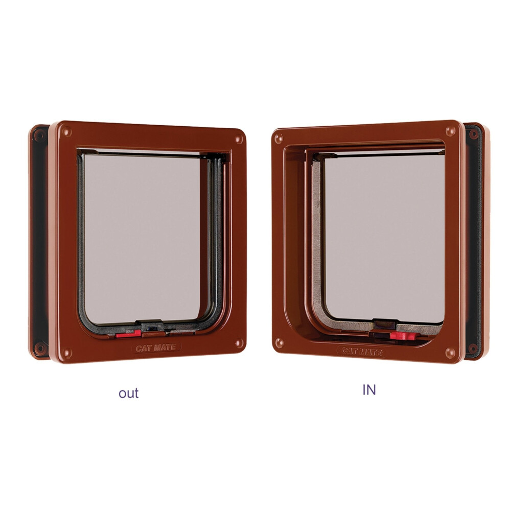 Pet Mate Cat Mate Lockable Cat Flap With Door Liner 234B Brown