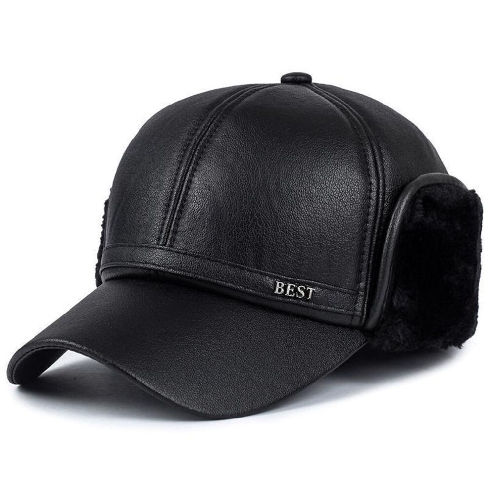 (black) Mens Brand Winter Baseball Caps With Earflaps Warm Caps For Men Dad Hat Trucker Cap