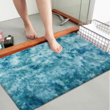 (Tye Dye Teal, 50 x 80 cm (1ft 6'' x 2ft 6'')-- (Small Bath Mat/Door Mat)) Non Slip Shaggy Rugs For Living Room Carpet Runner