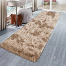 (Tye Dye Beige, 60 x 220 cm (1ft 9'' x 7ft 2'')-- (Runner Rug)) Non Slip Shaggy Rugs For Living Room Carpet Runner