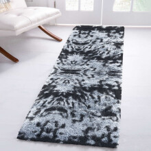 (Tye Dye Grey, 60 x 220 cm (1ft 9'' x 7ft 2'')-- (Runner Rug)) Non Slip Shaggy Rugs For Living Room Carpet Runner