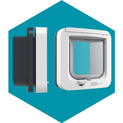 SUREFLAP Mikrochip Katzenklappe (weiß/grau)