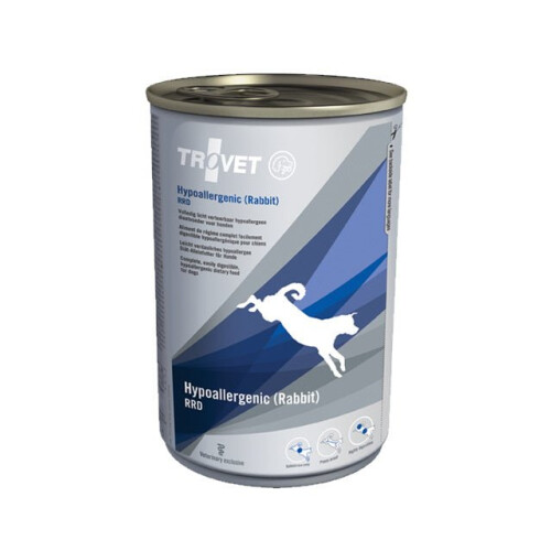 TROVET Hypoallergenisk RRD med kanin - vådfoder til hunde - 12x400 g