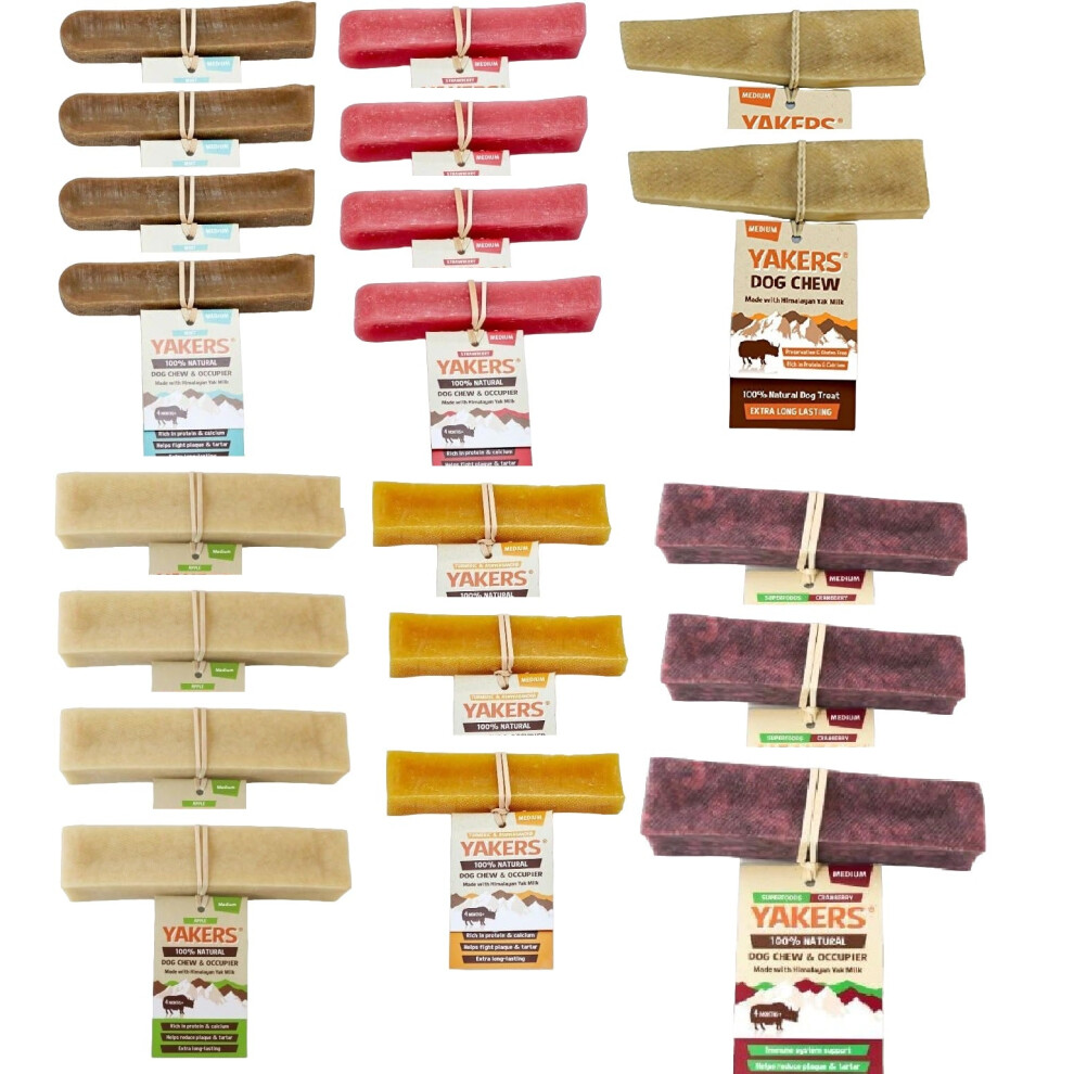 (Medium 20pk) Yakers Himalayan Yak Milk Dog Chew Multi Flavoured Box