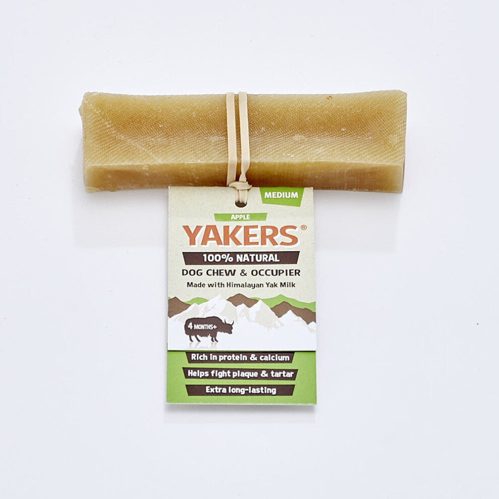 (20 Pack Medium Box) Yakers Himalayan Yak Milk Dog Chew Apple Box