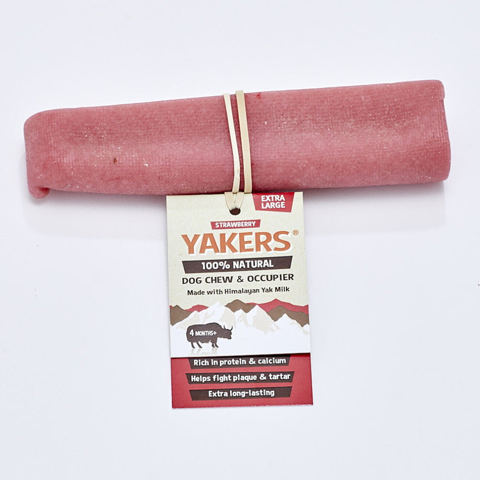 (XL (10 Pack)) Yakers Himalayan Yak Milk Dog Chew Strawberry Box