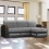(Grey, Right Corner) Kevin Fabric Ottoman Storage Corner Sofa Bed 1