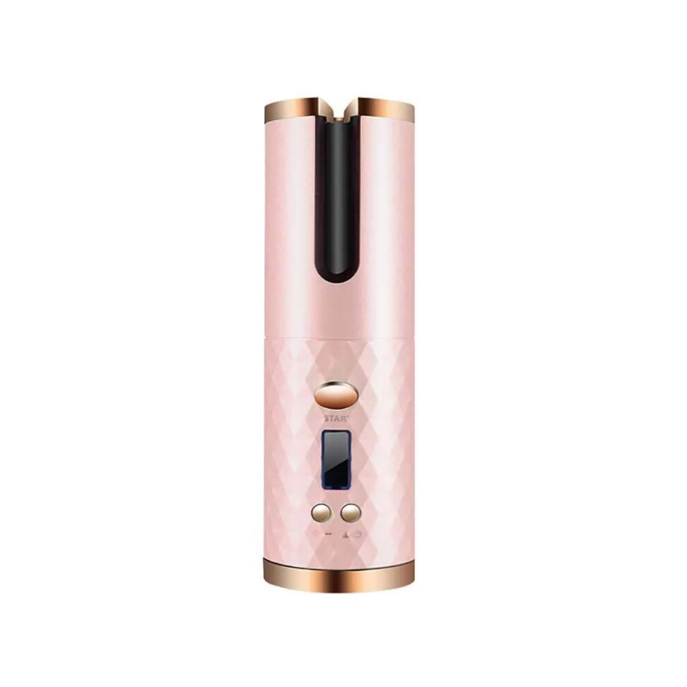 (pink) Automatic Hair Curler Ceramic Hair Curling Iron Hair Waver Wand Curling Wand Cordless Usb Curler Iron