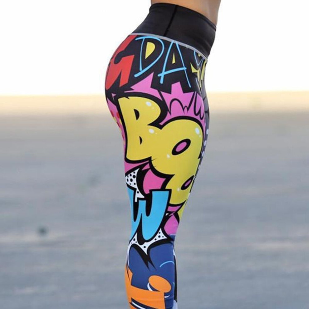 (as the picture, M) Women&apos;s Fashion 3D Printed Yoga Pants Leggings Sport GYM Running Skinny Workout Pencil Long Pants