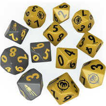 Modiphius Entertainment: Fallout Factions: Dice Set - The Operators - 12 Graved Dice Tabletop Miniatures Game Accessory Officiellt licensierade