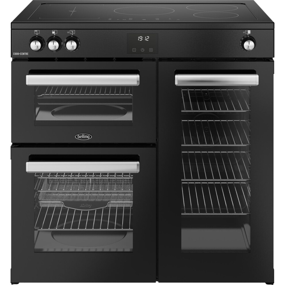 Belling Cookcentre 90Ei 90Cm Electric Range Cooker With Induction Hob – Efficient & Versatile Black