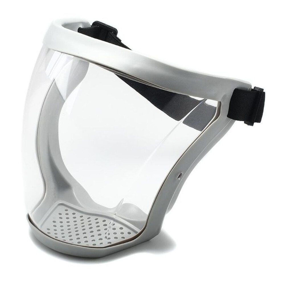 (grey) Transparent Protective Full Face Shield Oil-splash Proof Mask Splash-proof Facial Shield Protection Face Cover Kitchen Tools