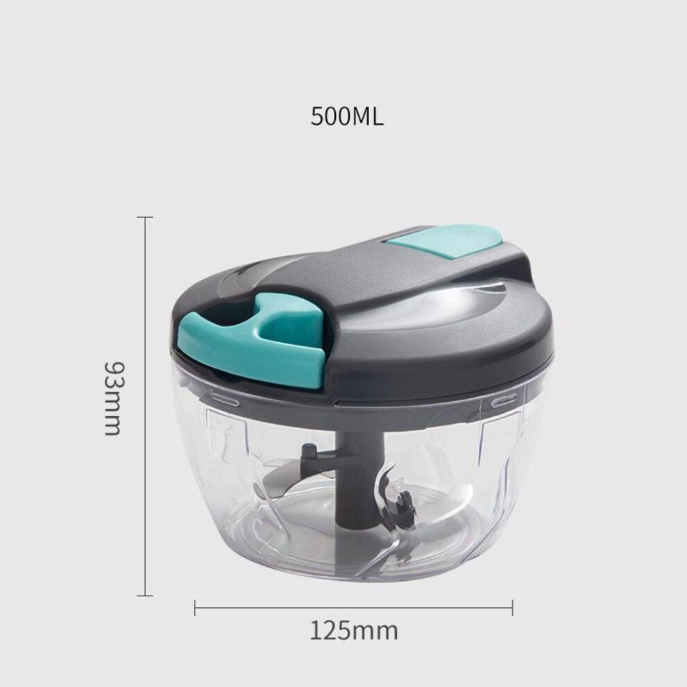 (grey, 500ml) 500/900ml Multifunction Meat Grinder Vegetable Chopper Garlic Masher Hand Mincer Seasonings Nuts Ice Mincer Cooking Kitchen Tools