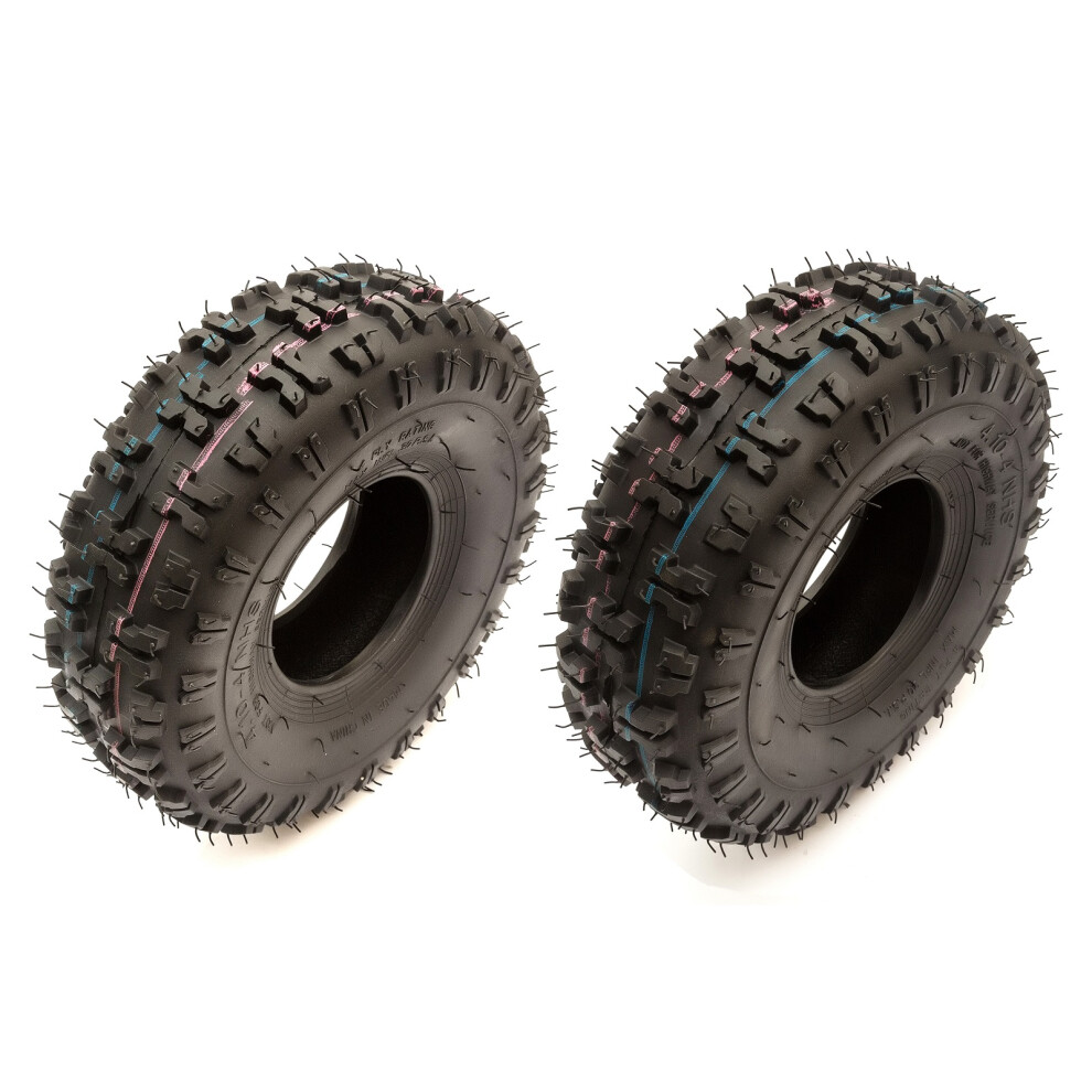 2X Tyre 4.10-4 Knobbly Off Road Deep Tread 49Cc Kids Buggy 5056213578794