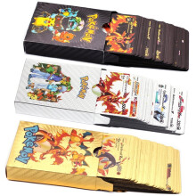 (Gold + Silber + Schwarz) Pokemon Karten Kampf Trainer Sammlung Karten Spielzeug