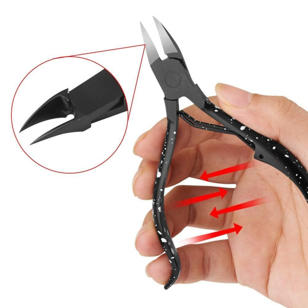 Black Toenail Ingrown Nail Art Cuticle Nipper Clipper Edge Cutter Manicure Scissor Plier Tool