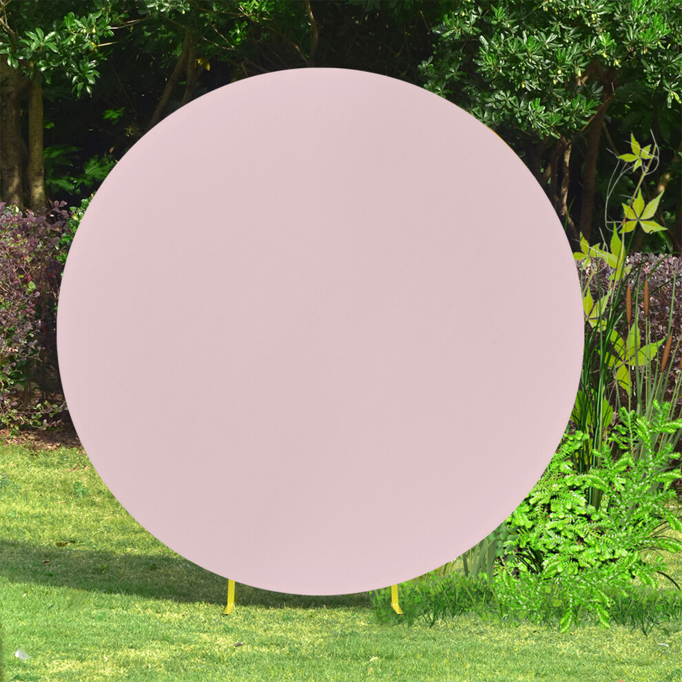 (150cm) Round Arch Backdrop Cover Adjustable Spandex Wrinkle Resistant Circle Arch Stand Cover for Photography Decoration Wedding Birthday, Baby Pink