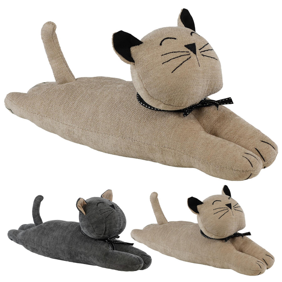 GEEZY Large Weighted Animal Door Stopper Cat Design Fabric Novelty Bedroom Home Decor