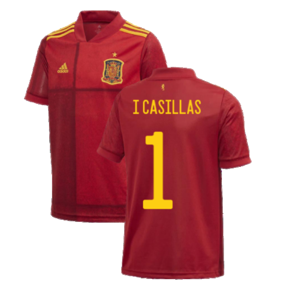 (LB) 2020-2021 Spain Home Adidas Football Shirt (Kids) (I CASILLAS 1)