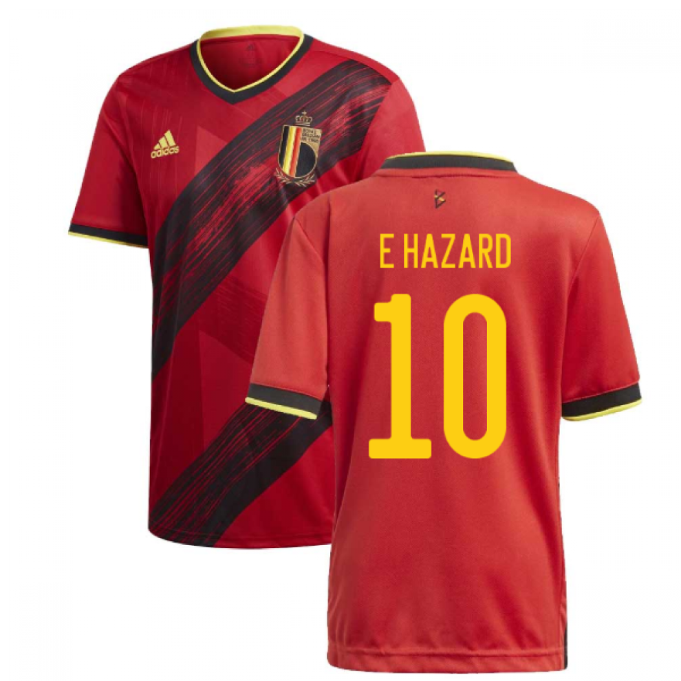 (M) 2020-2021 Belgium Home Adidas Football Shirt (E HAZARD 10)