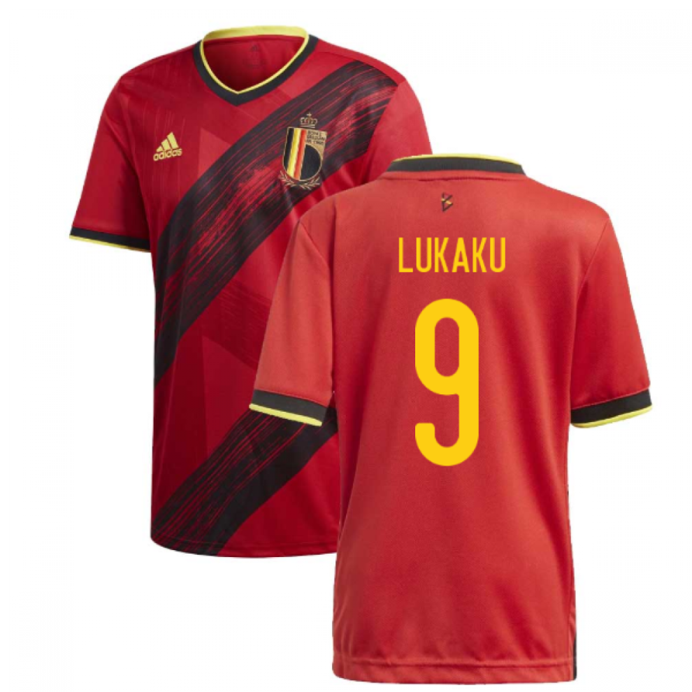 (XL) 2020-2021 Belgium Home Adidas Football Shirt (LUKAKU 9)