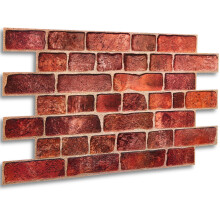 (Classic Red Brick, Set of 18) Brick Effect 3D Wall Panels (96cm x 48cm) DIY Decorative PVC Plastic Cladding Panels