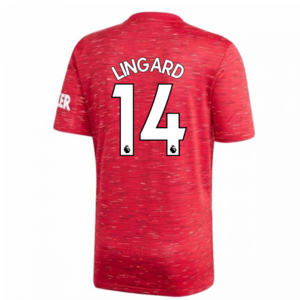 (XL) 2020-2021 Man Utd Adidas Home Football Shirt (LINGARD 14)