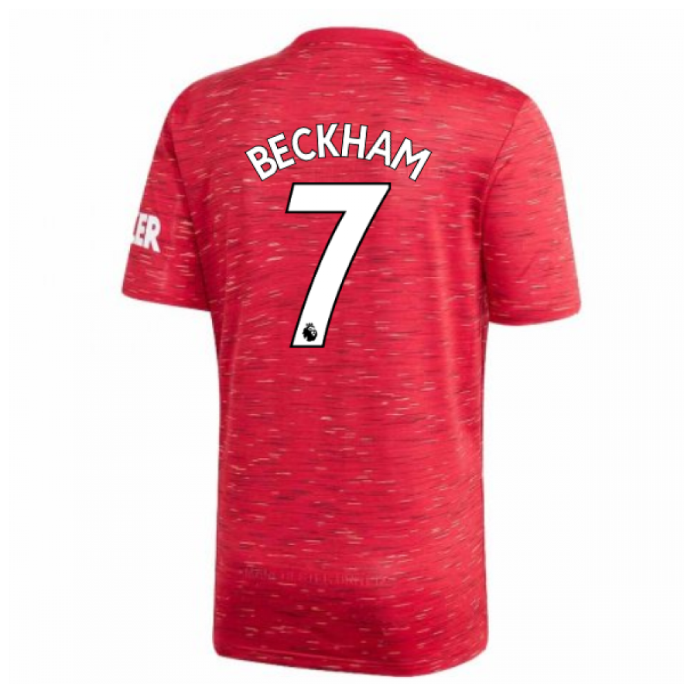 (XL) 2020-2021 Man Utd Adidas Home Football Shirt (BECKHAM 7)