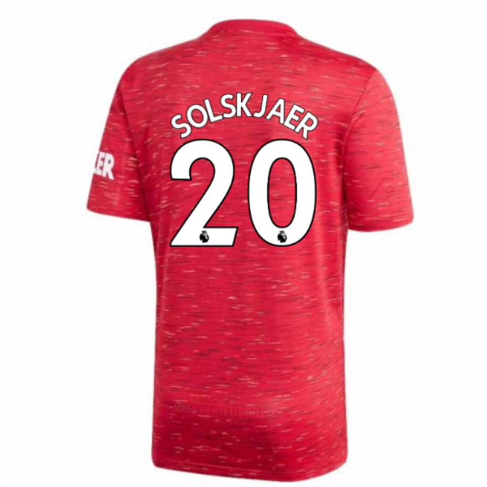 (XL) 2020-2021 Man Utd Adidas Home Football Shirt (SOLSKJAER 20)