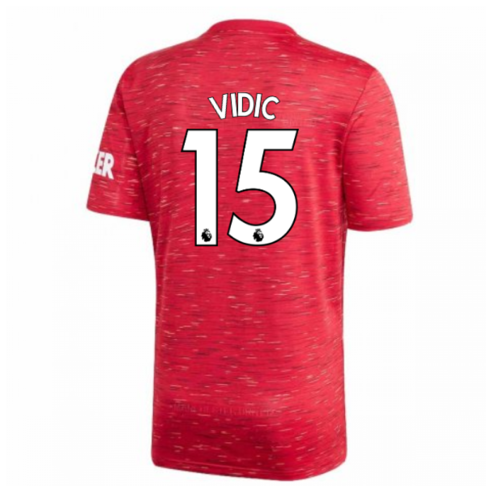 (XL) 2020-2021 Man Utd Adidas Home Football Shirt (VIDIC 15)