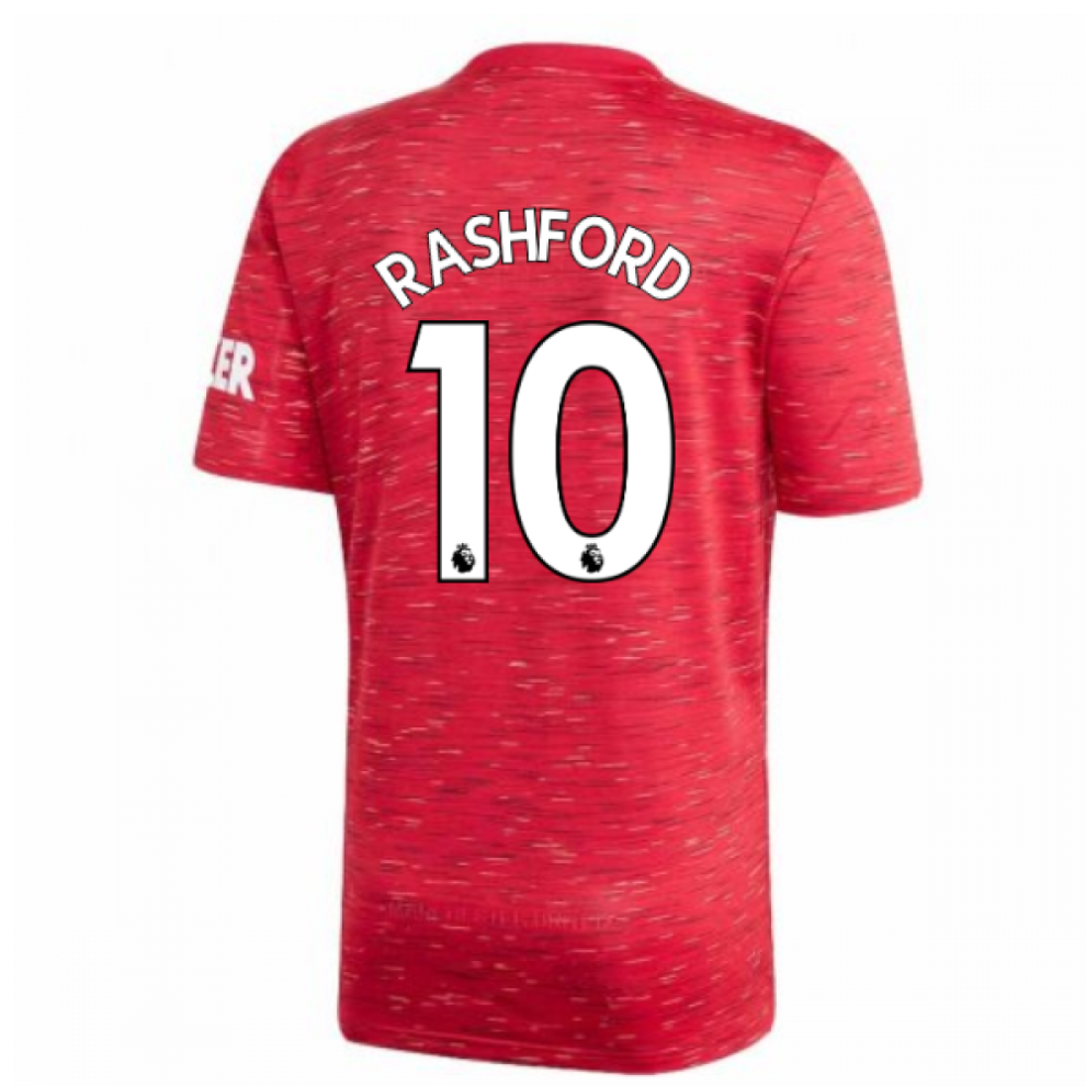 (L) 2020-2021 Man Utd Adidas Home Football Shirt (RASHFORD 10)