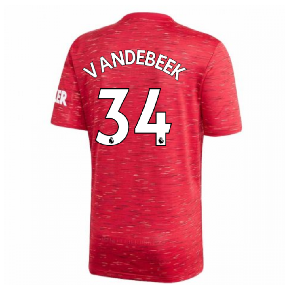 Adidas (Mb) 2020-2021 Man Utd Home Football Shirt (Kids) (Van De Beek 34)