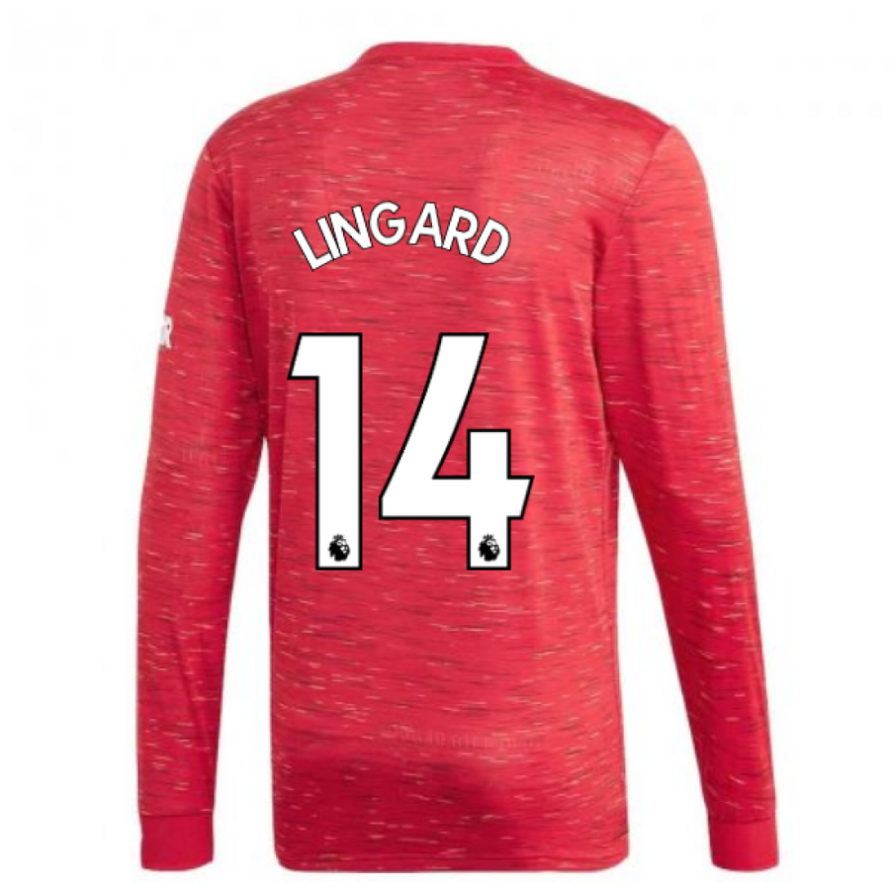 (L) 2020-2021 Man Utd Adidas Home Long Sleeve Shirt (LINGARD 14)