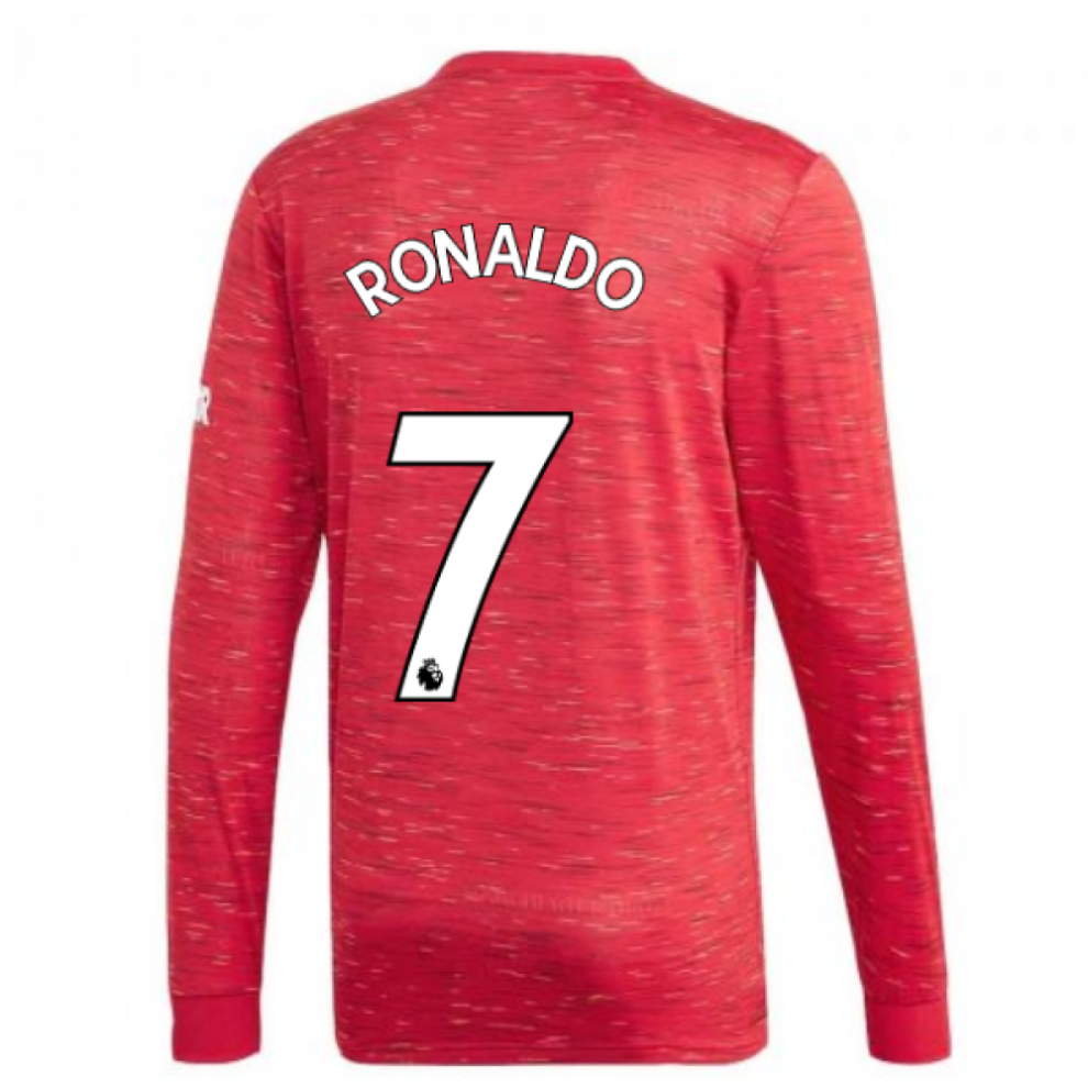 (S) 2020-2021 Man Utd Adidas Home Long Sleeve Shirt (RONALDO 7)