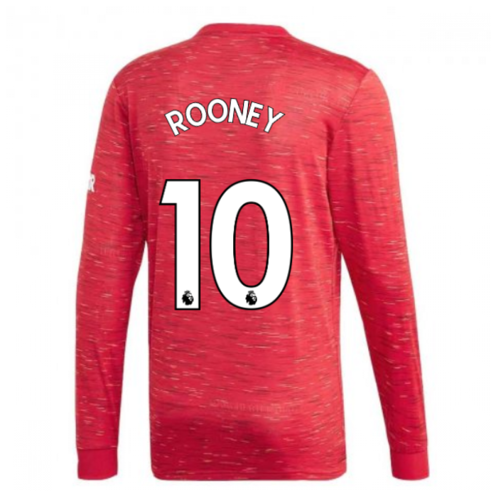 (3XL) 2020-2021 Man Utd Adidas Home Long Sleeve Shirt (ROONEY 10)