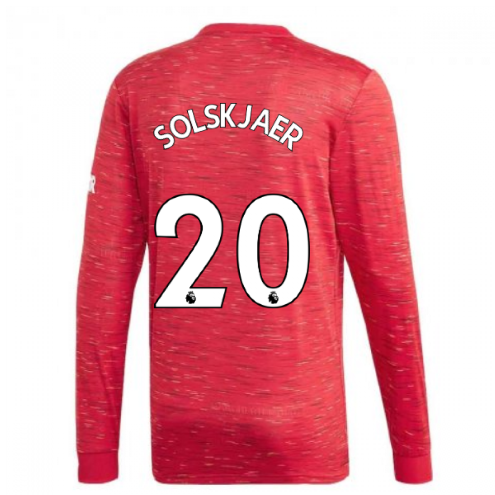 (L) 2020-2021 Man Utd Adidas Home Long Sleeve Shirt (SOLSKJAER 20)